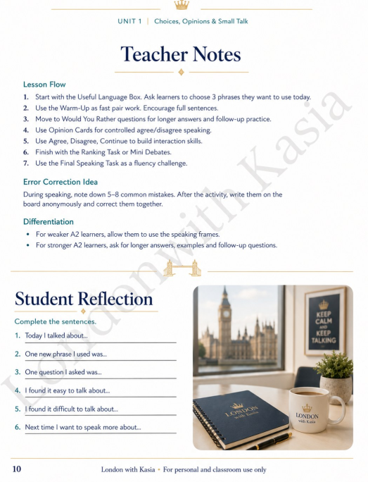 a2 speaking lesson: choices, opinions & small talk a2 speaking lesson: choices, opinions & small talk
