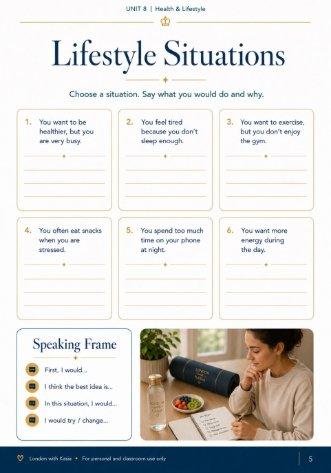 a2 speaking lesson: health & lifestyle a2 speaking lesson: health & lifestyle